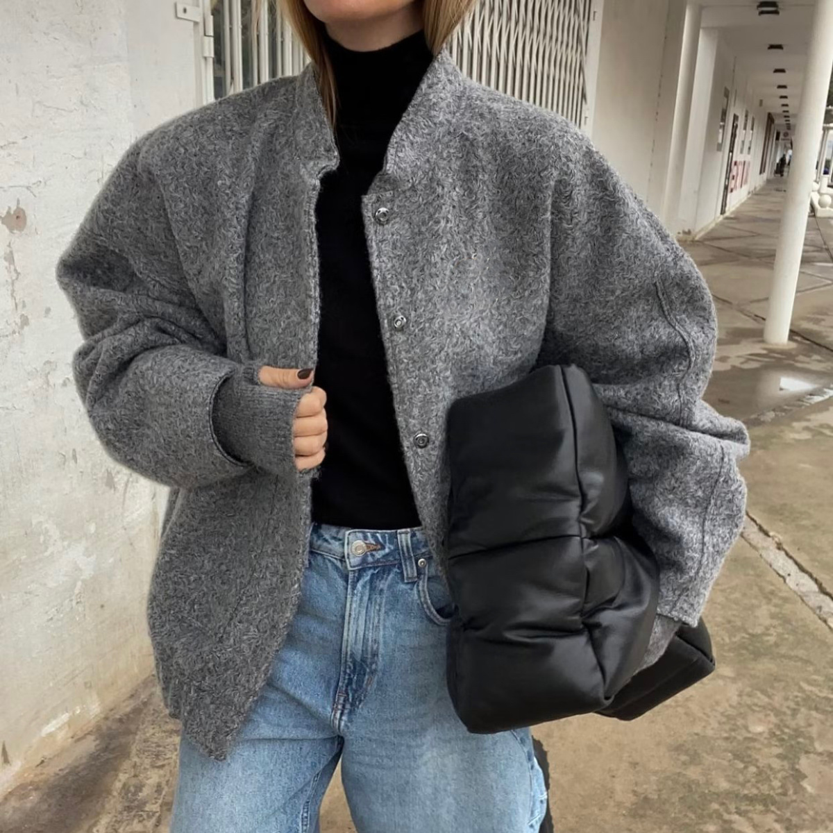 Office Tech Wear - Jaquetas bomber femininas com bolsos internos,