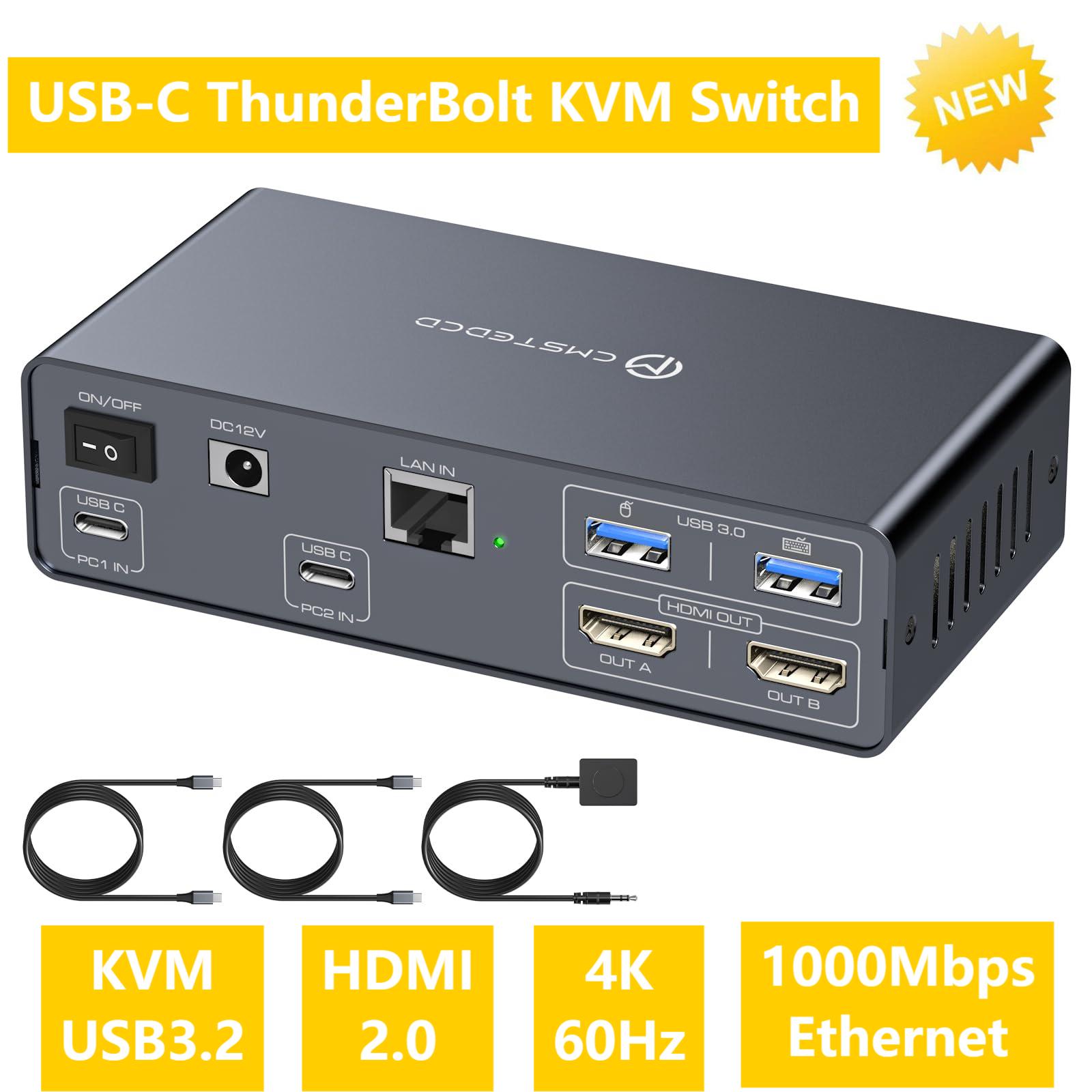 Kvm Switch Dual Monitor - Usb c kvm switch 2 monitores