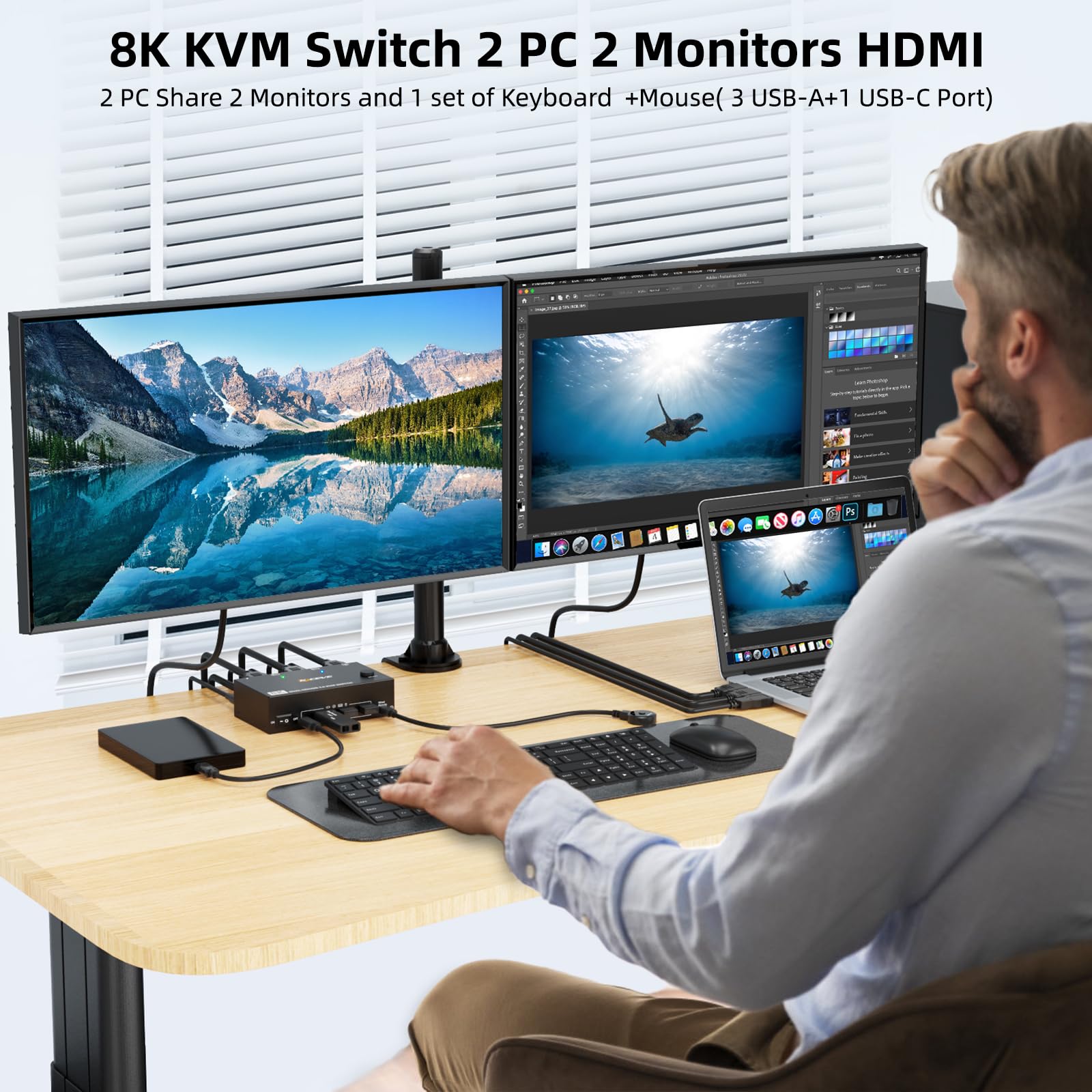 Switch KVM USB 3.0 para 3/2/1  - Kvm Switch Dual Monitor avaliação e preço