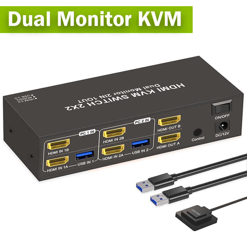 2x2 monitor duplo hdmi kvm swi - Kvm Switch Dual Monitor avaliação e preço